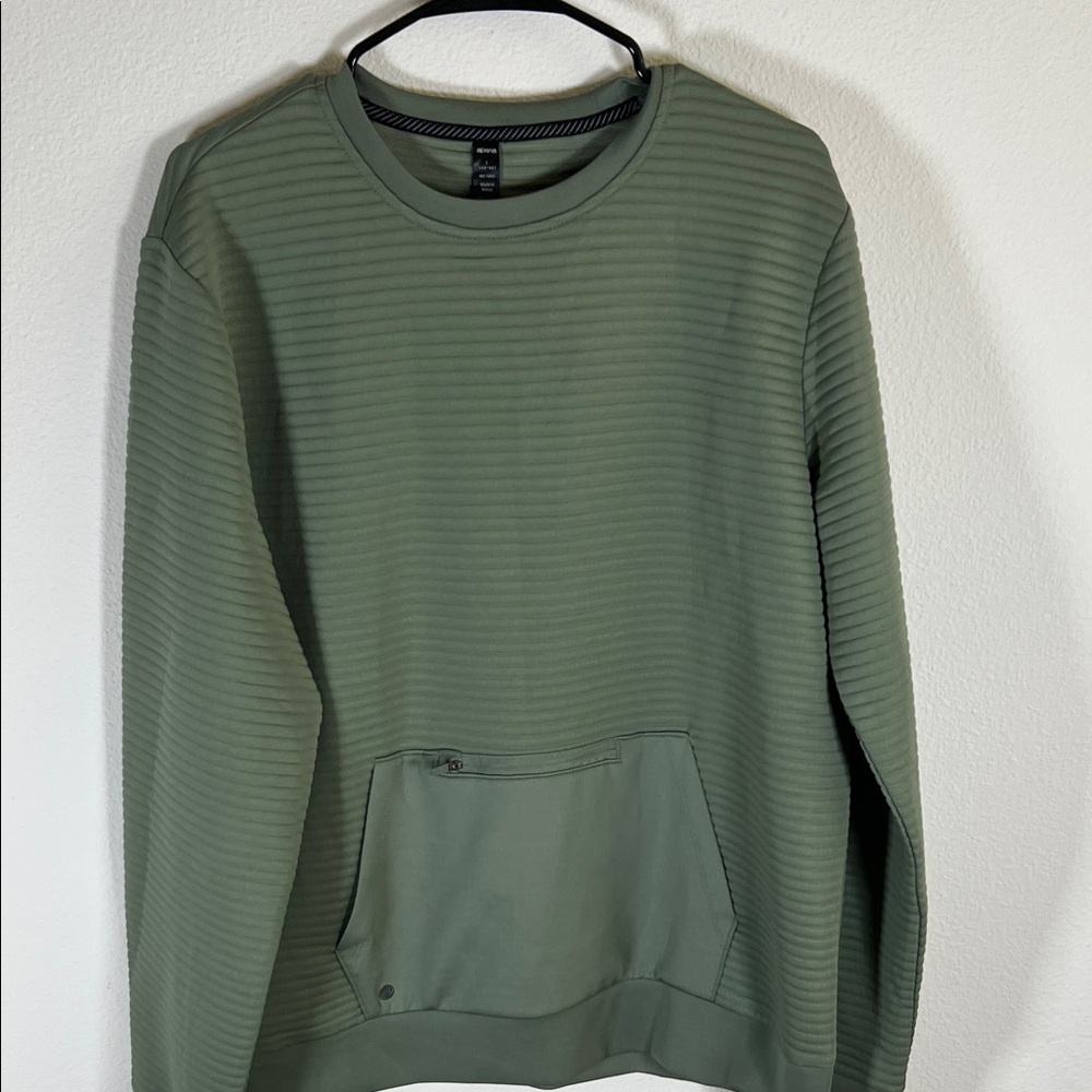Apana Men's Green Pullover Sweater with Zipper Pocket Size L